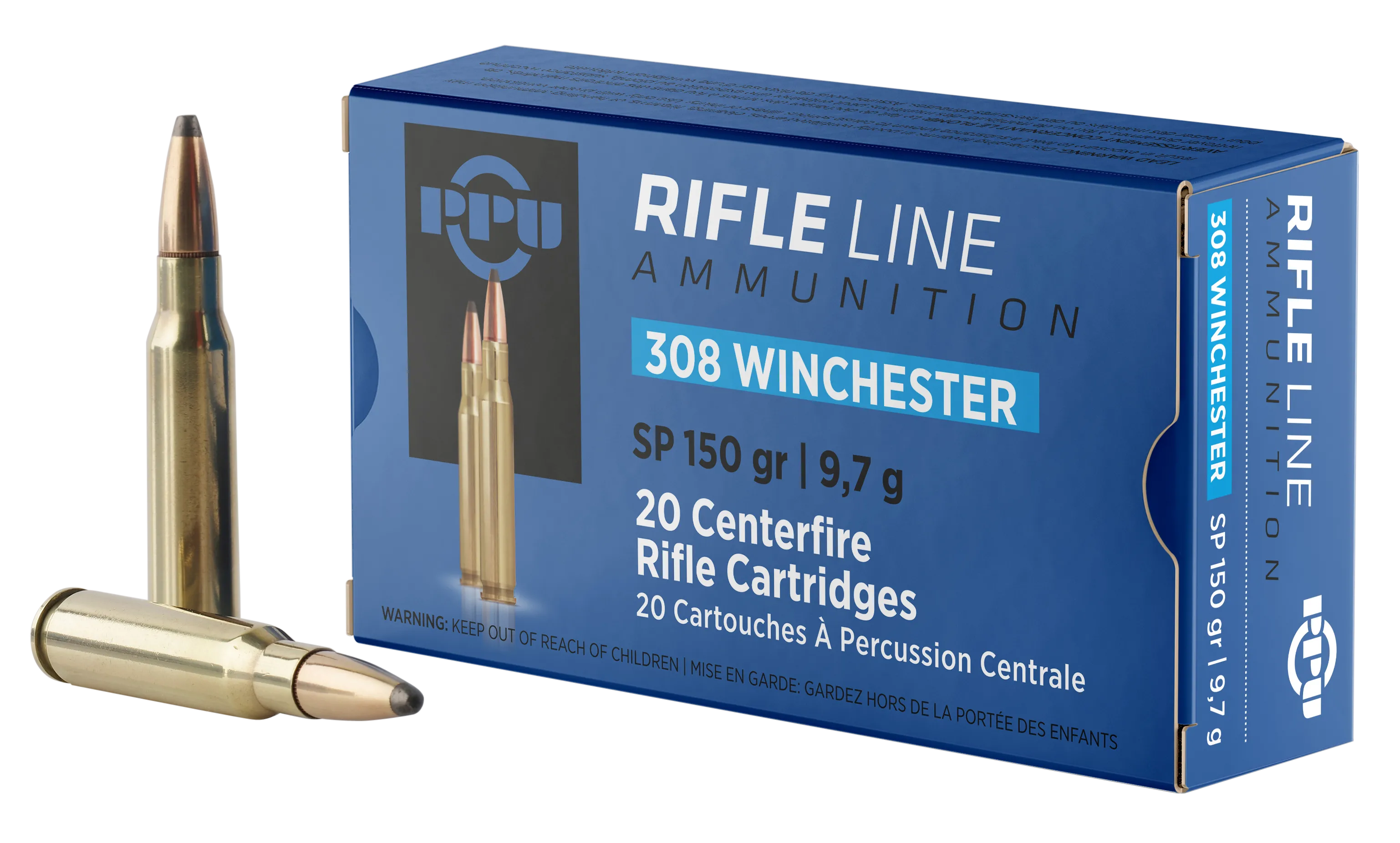 PPU Centerfire Rifle Brass .308 Win 150-Grain 20-Rounds SP