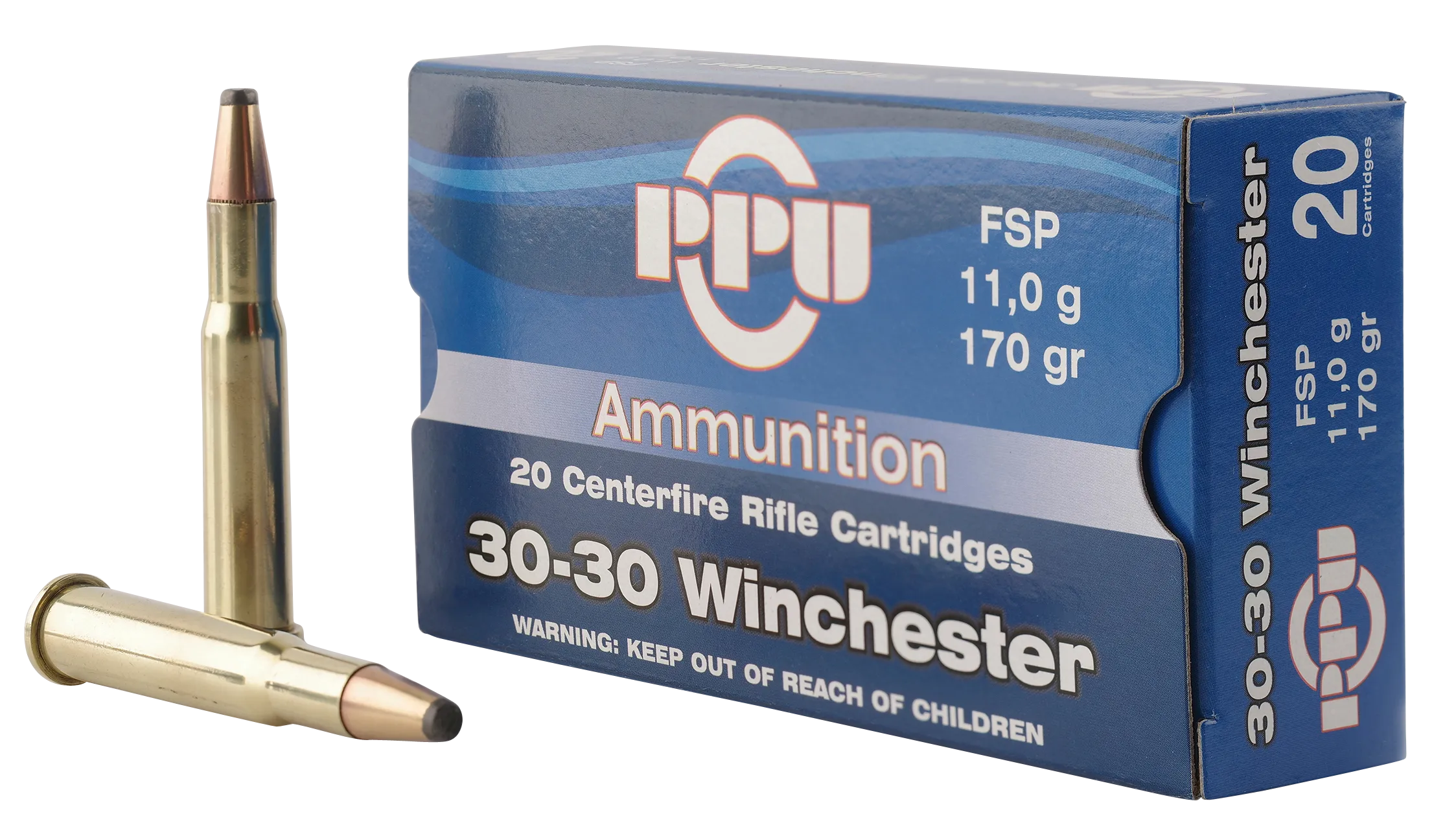 PPU Standard Rifle Brass .30-30 Win 170-Grain 20-Rounds FSP