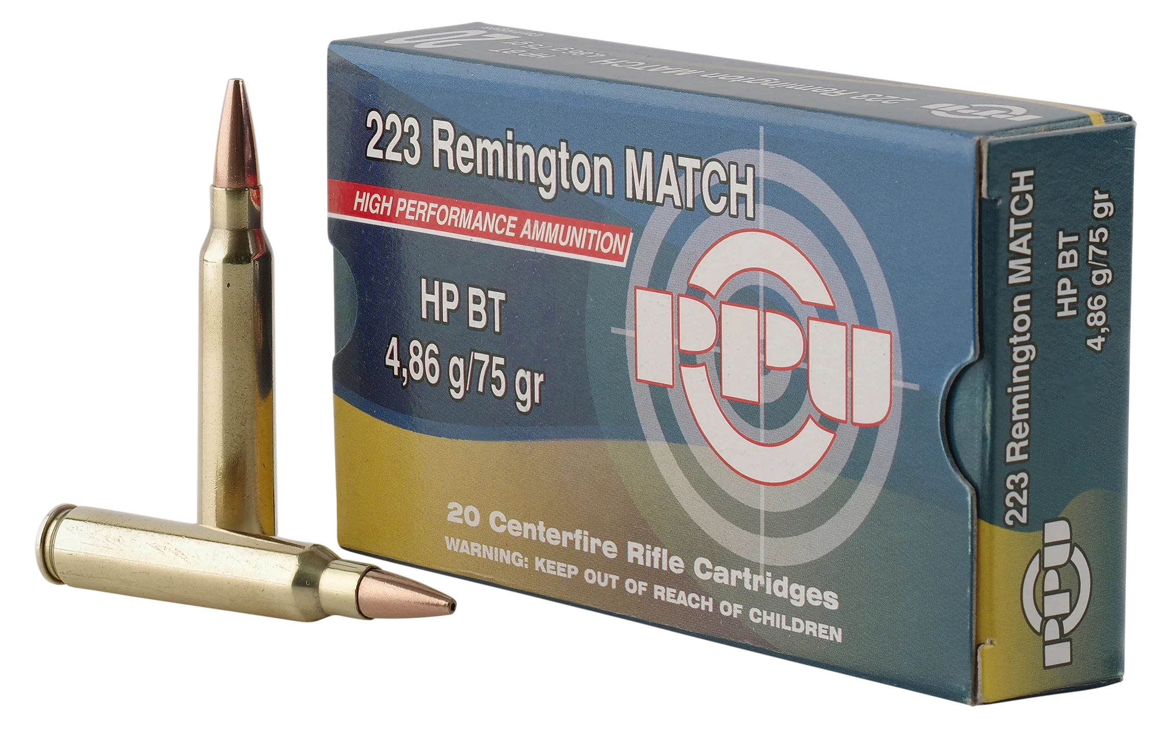 PPU Match .223 Rem 75 Grain 20-Rounds HPBT