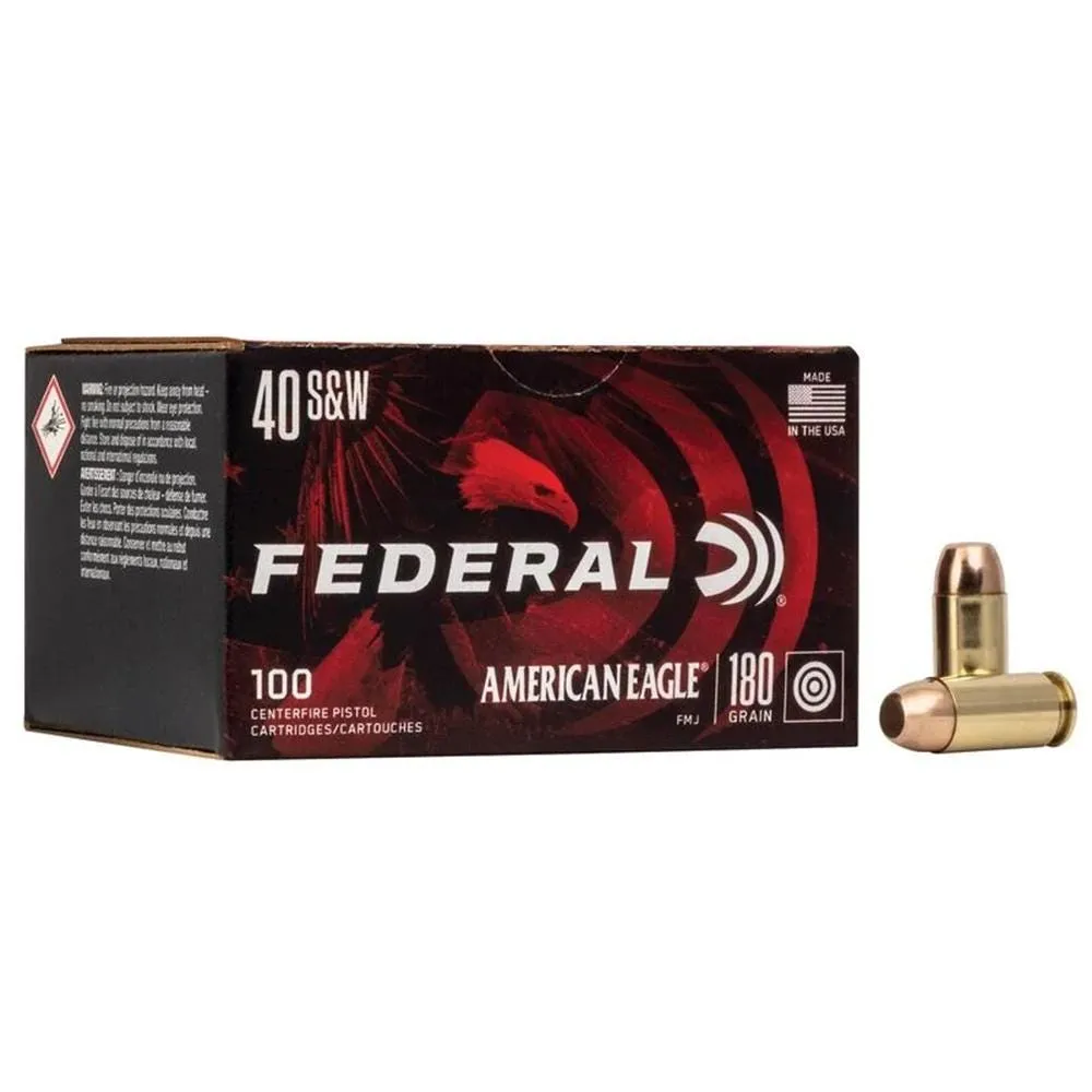 Federal American Eagle Bulk .40 SW 180 Grain 500-Rounds FMJ