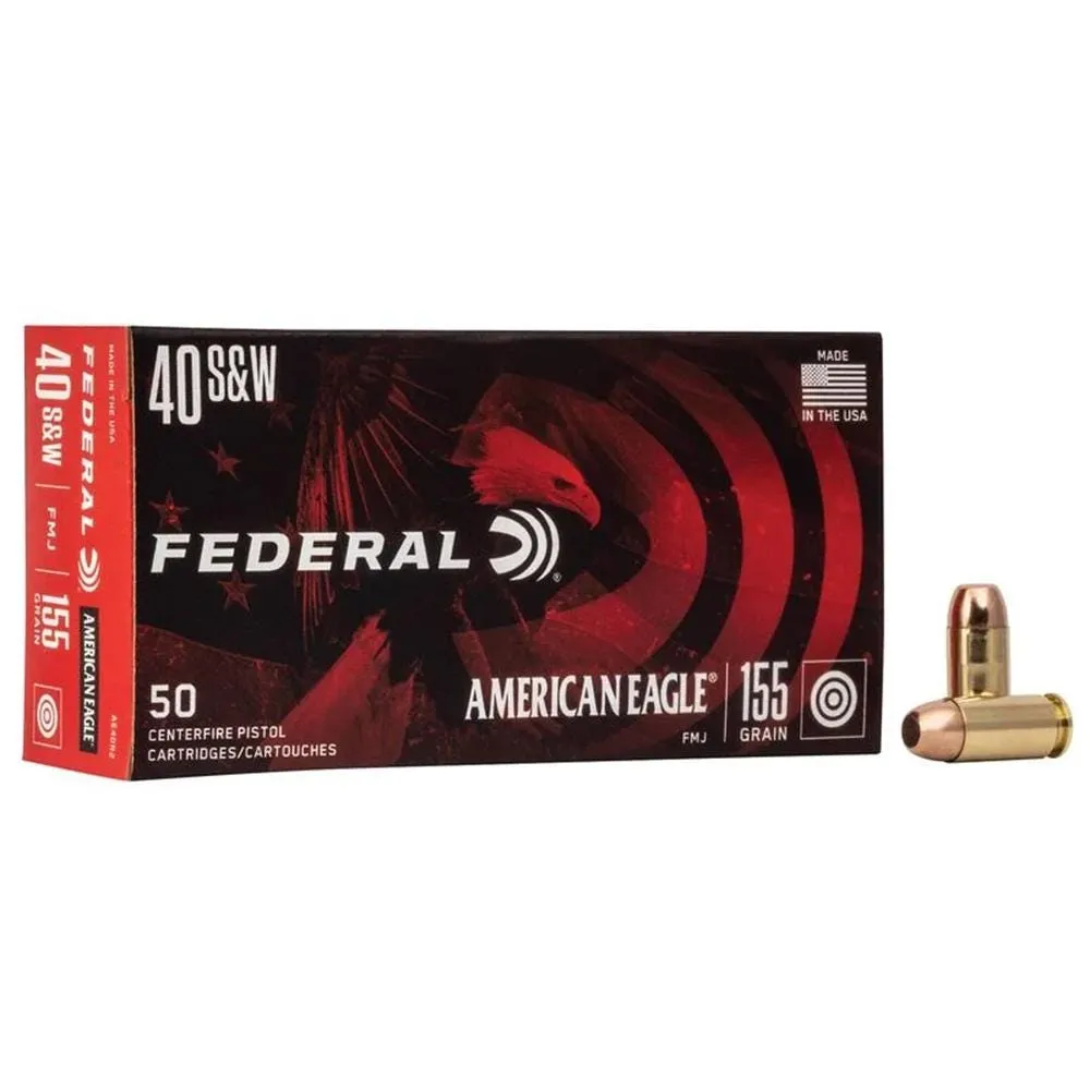 Federal American Eagle Bulk .40 SW 155 Grain 1000-Rounds FMJ