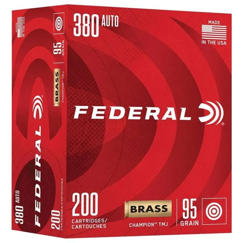 Federal Champion .380 ACP 95 Grain 200-Rounds FMJ