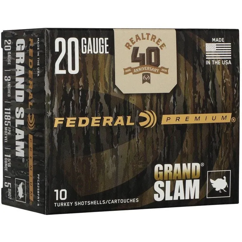 Federal Grand Slam Realtree 40th Anniversary 20 GA-3 #5 Shot 1-5/16 oz 10-Rounds