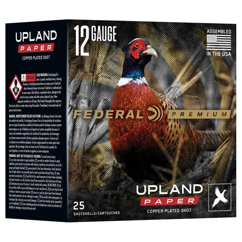 Federal Premium Upland 12 GA-2.75 #4 Shot 1-1/4 oz 25-Rounds