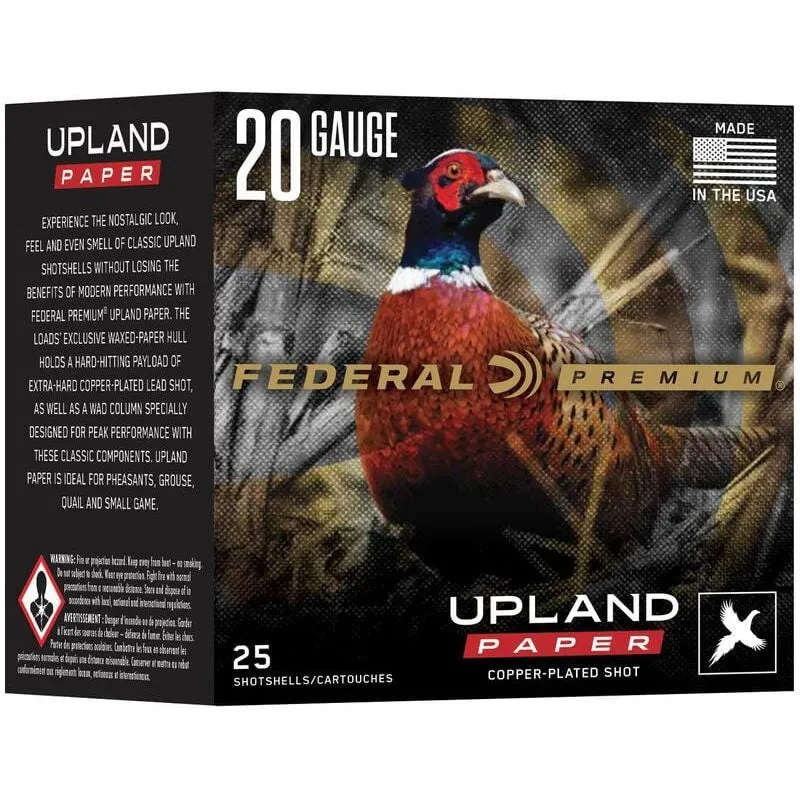 Federal Upland Paper 20 GA-2.75 #4 Shot 1 oz 25-Rounds