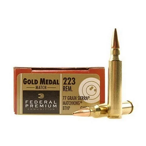 Federal Gold Medal .223 Rem 77-Grains 20-Rounds BTHP