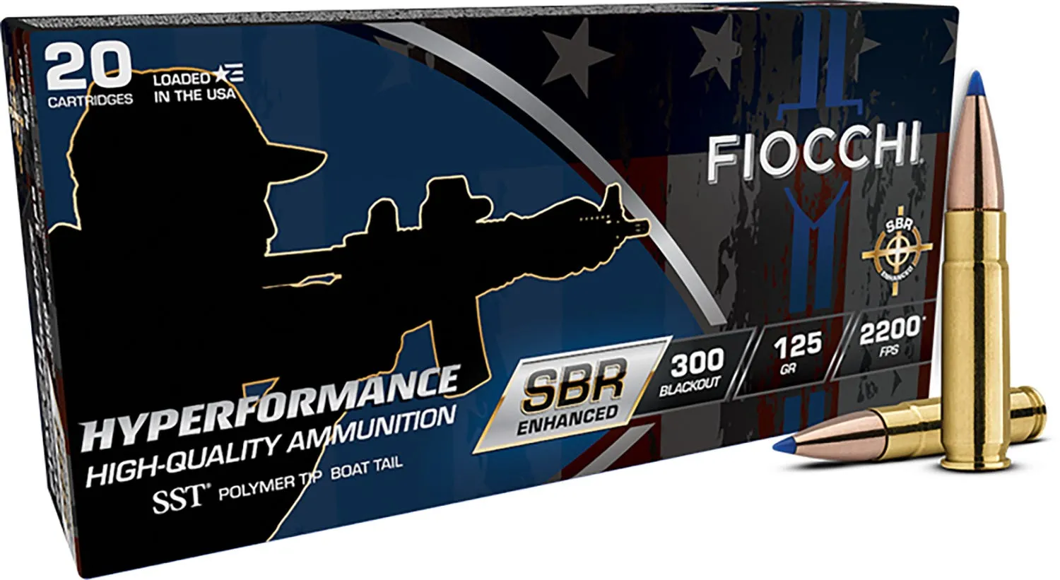 Fiocchi Hyperformance SBR .300 AAC Blackout 125 Grain 20-Rounds SST