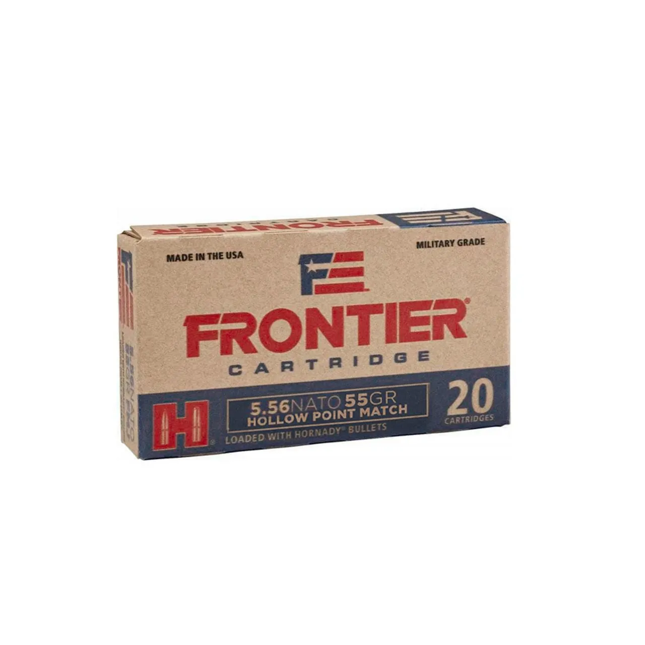 Hornady Frontier Rifle Ammunition 5.56 55 Grain 500-Rounds OTM