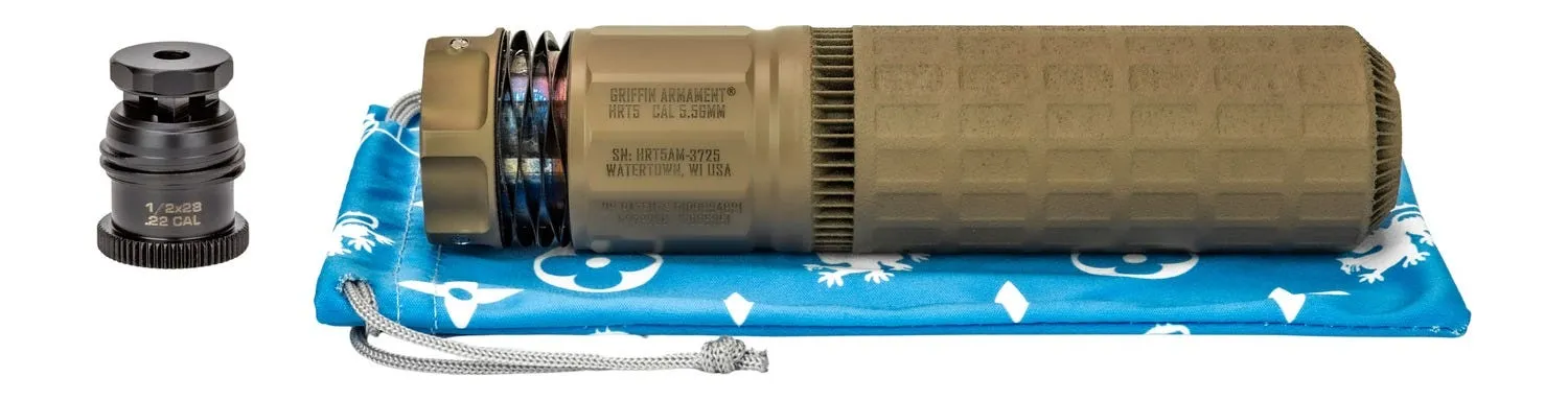 Griffin Armament Dual-Lok 7 AM Flat Dark Earth 7.62 Suppressor