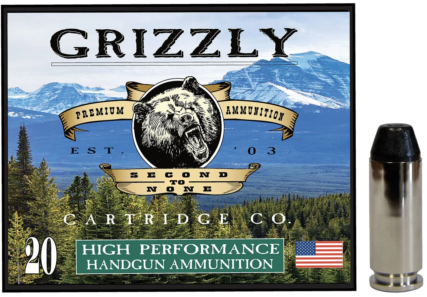 Grizzly Handgun Ammunition 10mm 220 Grain 20-Rounds FMJFP