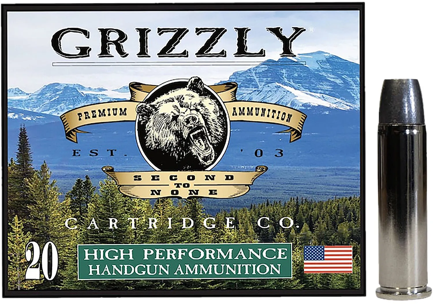 Grizzly Handgun Ammunition .357 Mag 200 Grain 20-Rounds WLNGC
