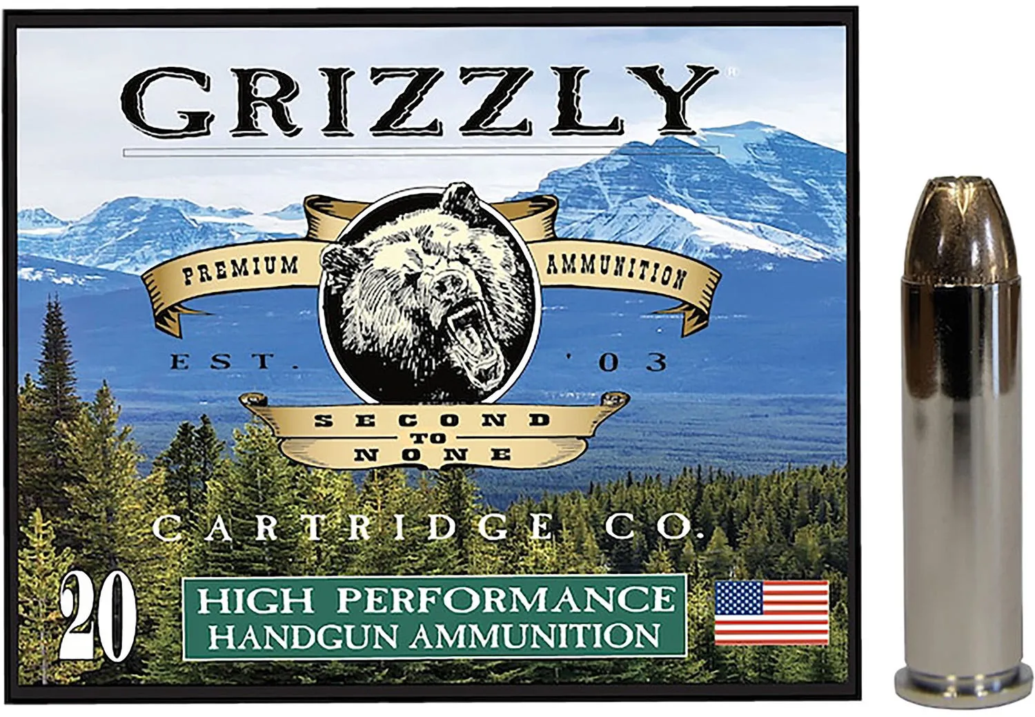 Grizzly Handgun Ammunition .357 Mag 148 Grain 20-Rounds JHP