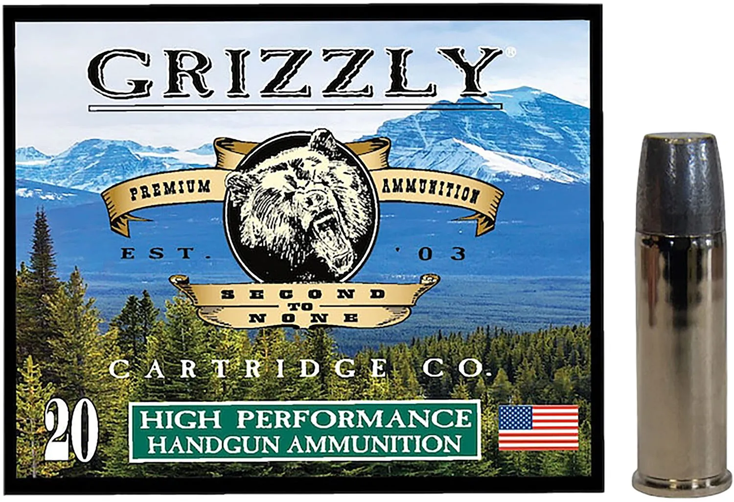 Grizzly Handgun Ammunition .44 Mag 320 Grain 20-Rounds WLNGC