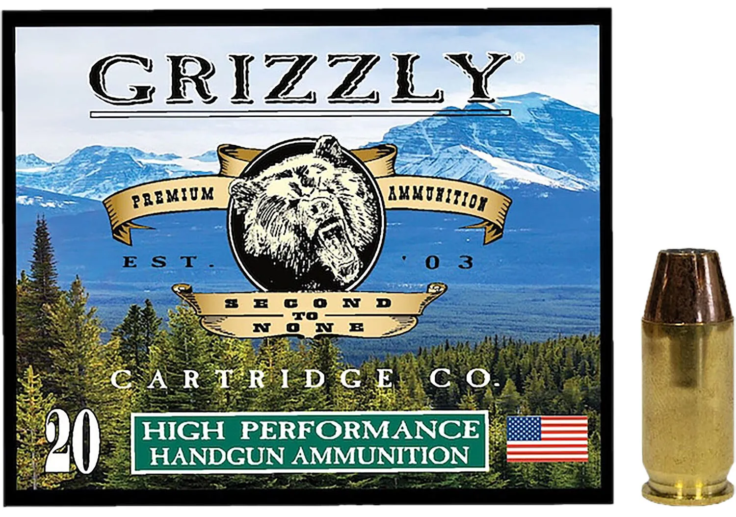 Grizzly Handgun Ammunition .45 ACP +P 230 Grain 20-Rounds JHP