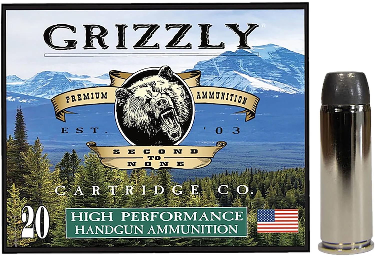 Grizzly Handgun Ammunition .45 Colt 265 Grain 20-Rounds WFNGC