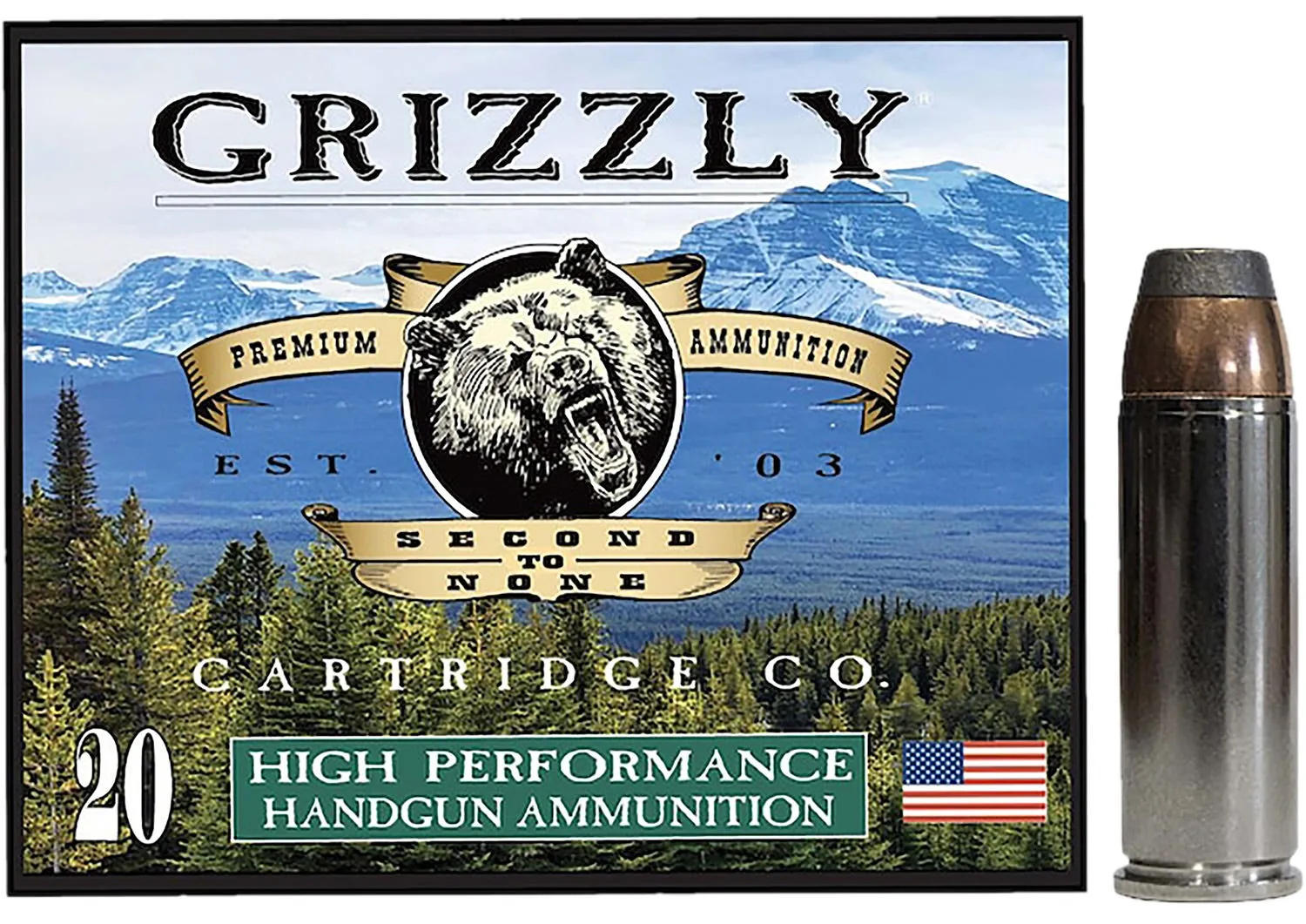 Grizzly Handgun Ammunition .45 Colt +P 300 Grain 20-Rounds BFP
