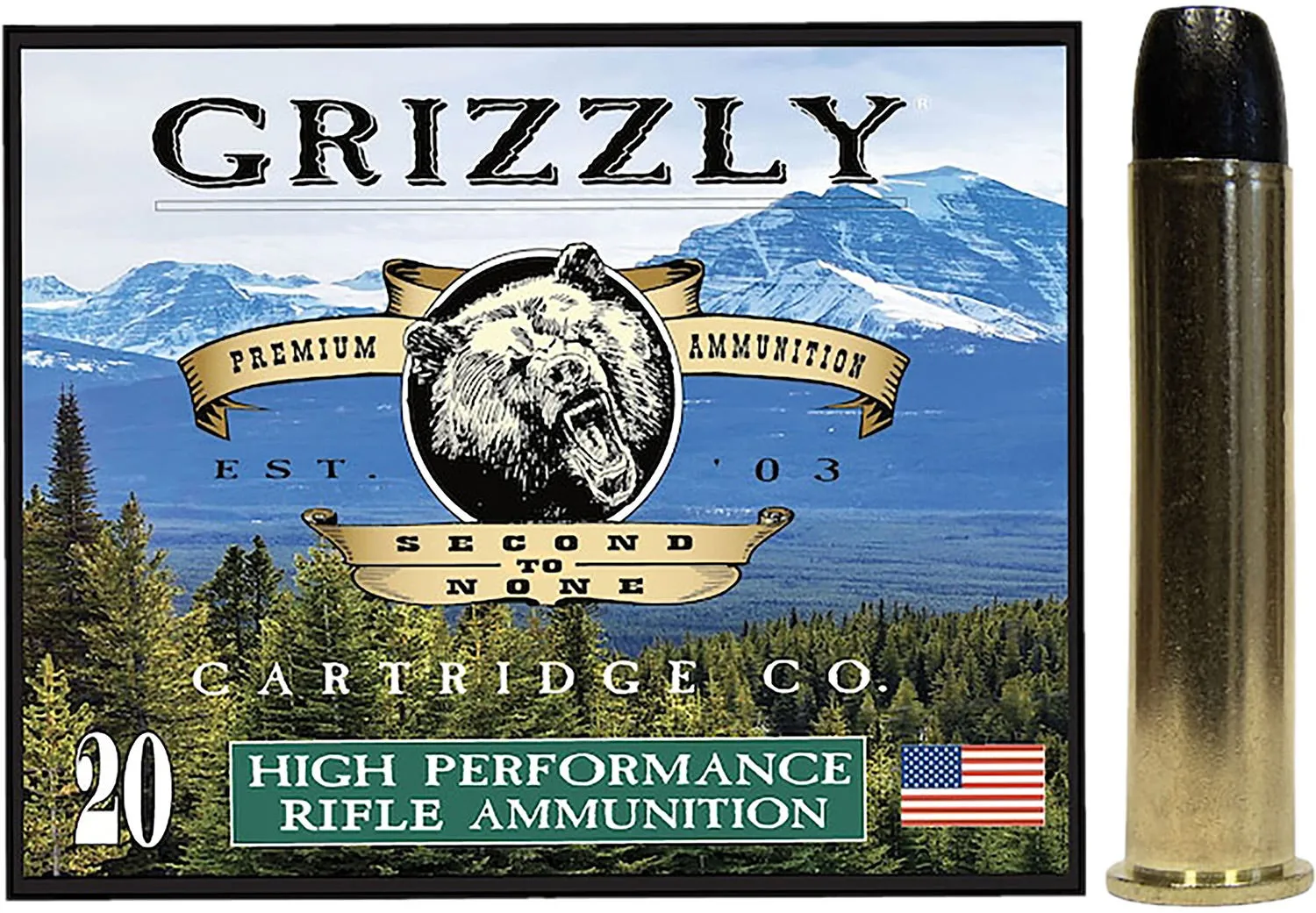 Grizzly Rifle Ammunition .45-70 Gov 405 Grain 20-Rounds RNFP