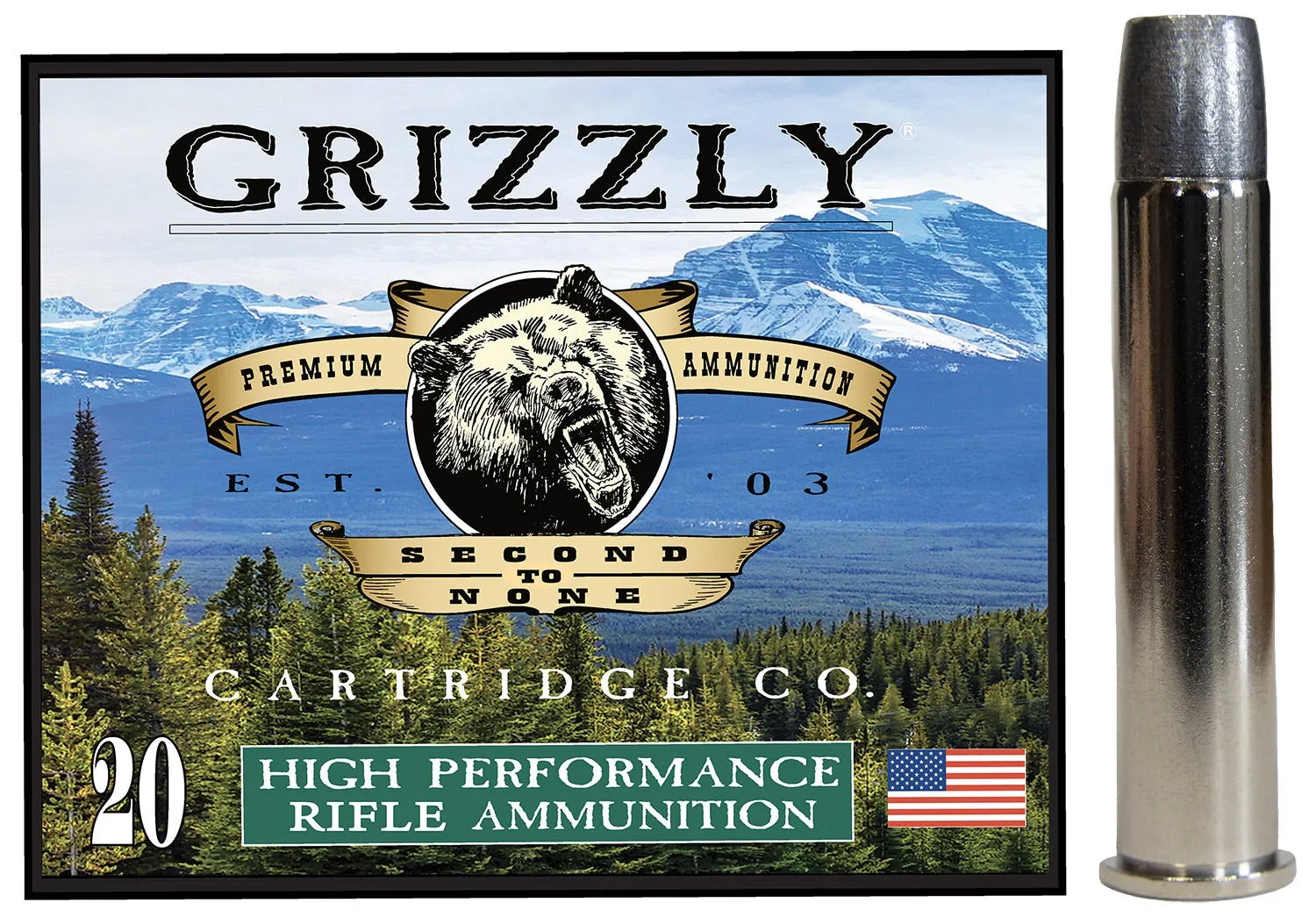 Grizzly Rifle Ammunition .45-70 Gov +P 405 Grain 20-Rounds BFP