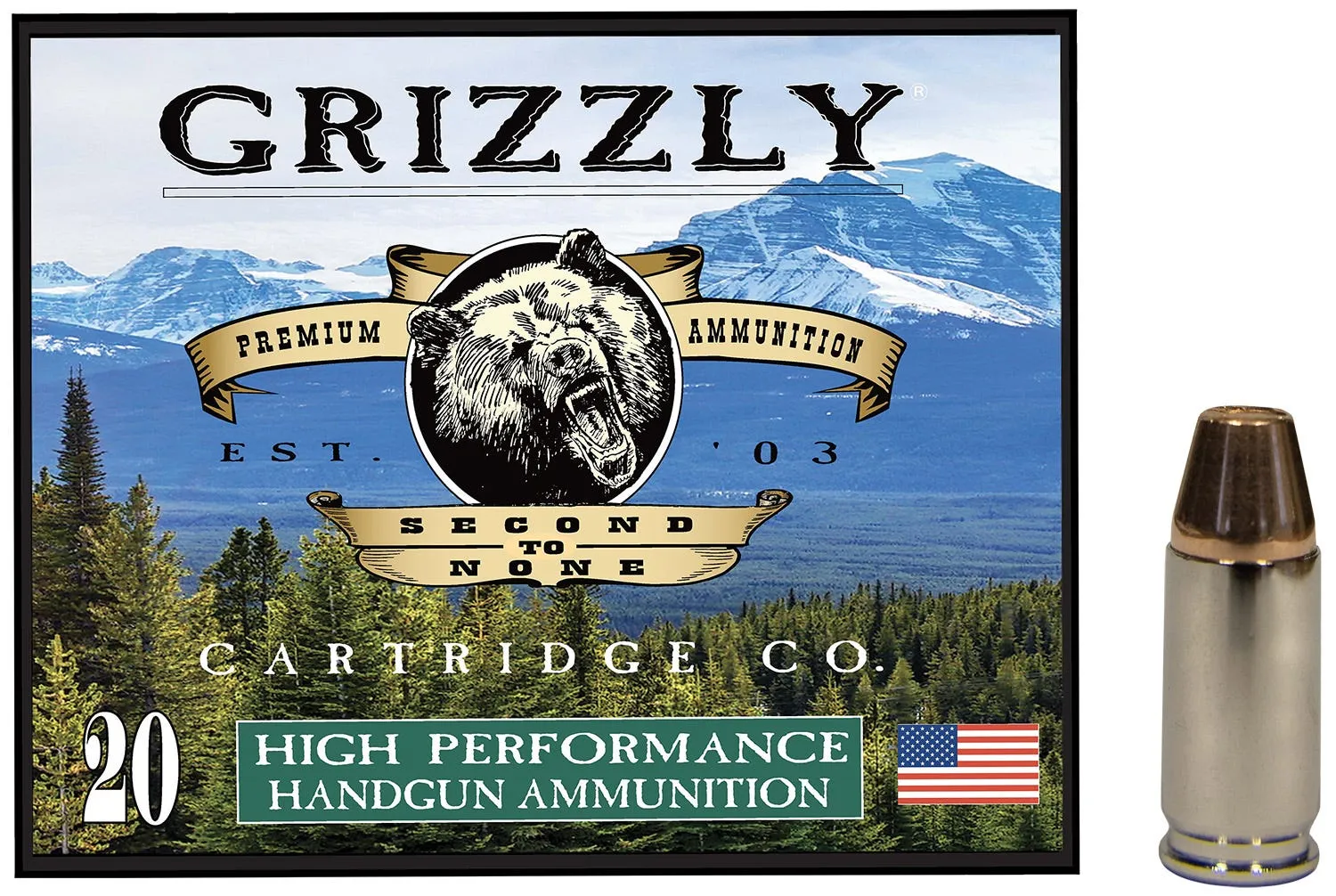 Grizzly Handgun Ammunition 9mm +P 147 Grain 20-Rounds FMJFP