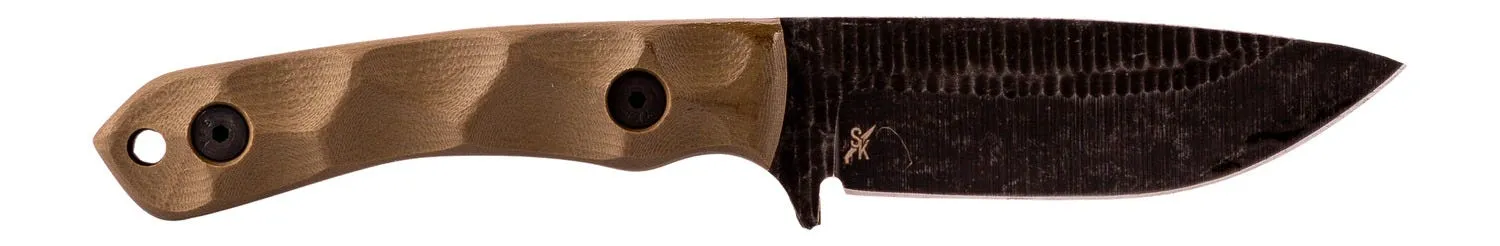 Stroup Knives GP2 OD Green 3.5 Fixed Plain Edge Acid Etch 1095 Carbon Blade