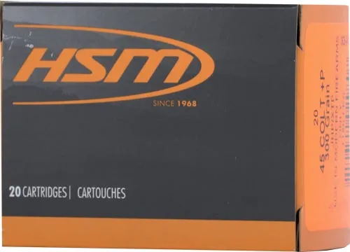 HSM/Hunting Shack Handgun Ammunition .45 Colt +P 300 Grain 20-Rounds JHP