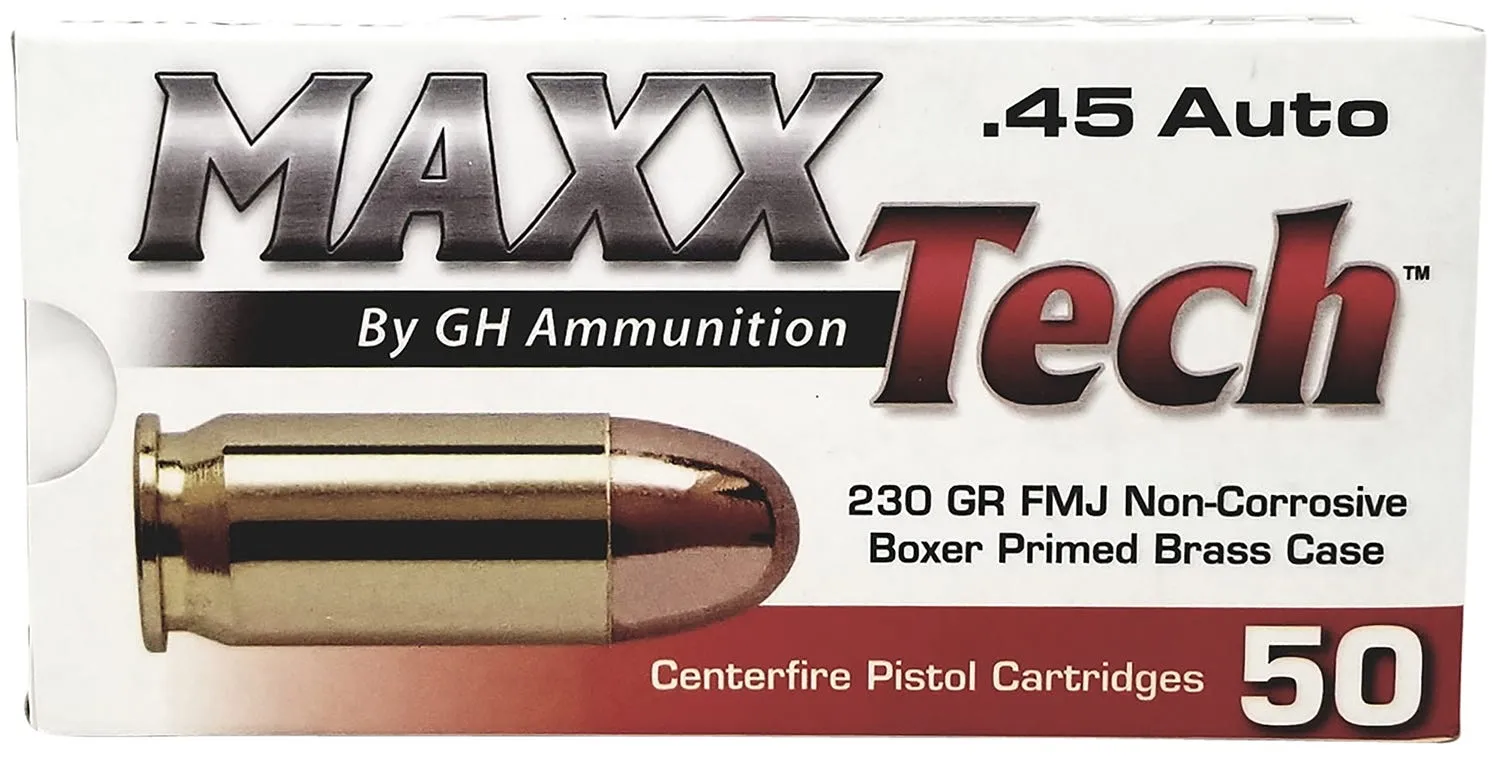 MaxxTech Brass Pistol .45 ACP 230 Grain 50-Rounds FMJ