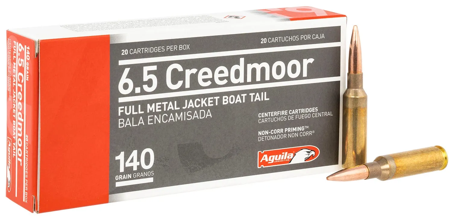 Aguila Rifle Brass 6.5 Creedmoor 140-Grain 20-Rounds FMJBT