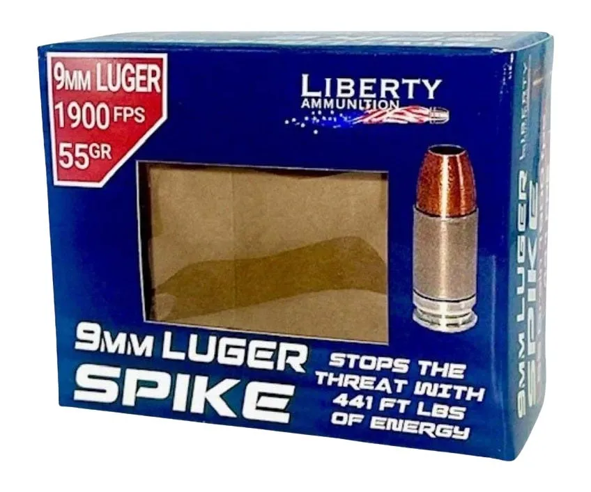 Liberty Ammunition SPIKE 9mm 55 Grain 20-Rounds SHP