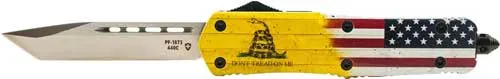 Templar Knife Large OTF Yellow 3.5 Silver Tanto Blade
