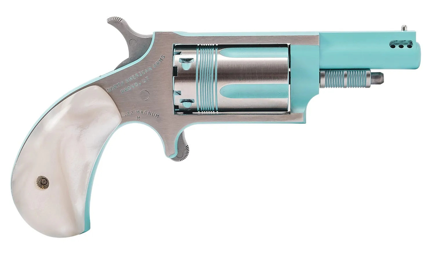 North American Arms Iris Turquoise .22 Mag 1.63 Ported Barrel 5-Rounds