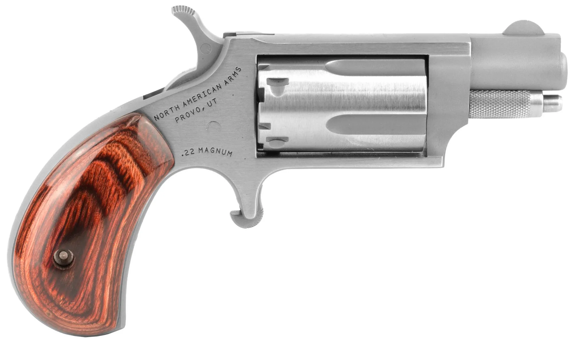 North American Arms Mini-Revolver Stainless .22 Mag 1.125 Barrel 5-Rounds Rosewood Grips