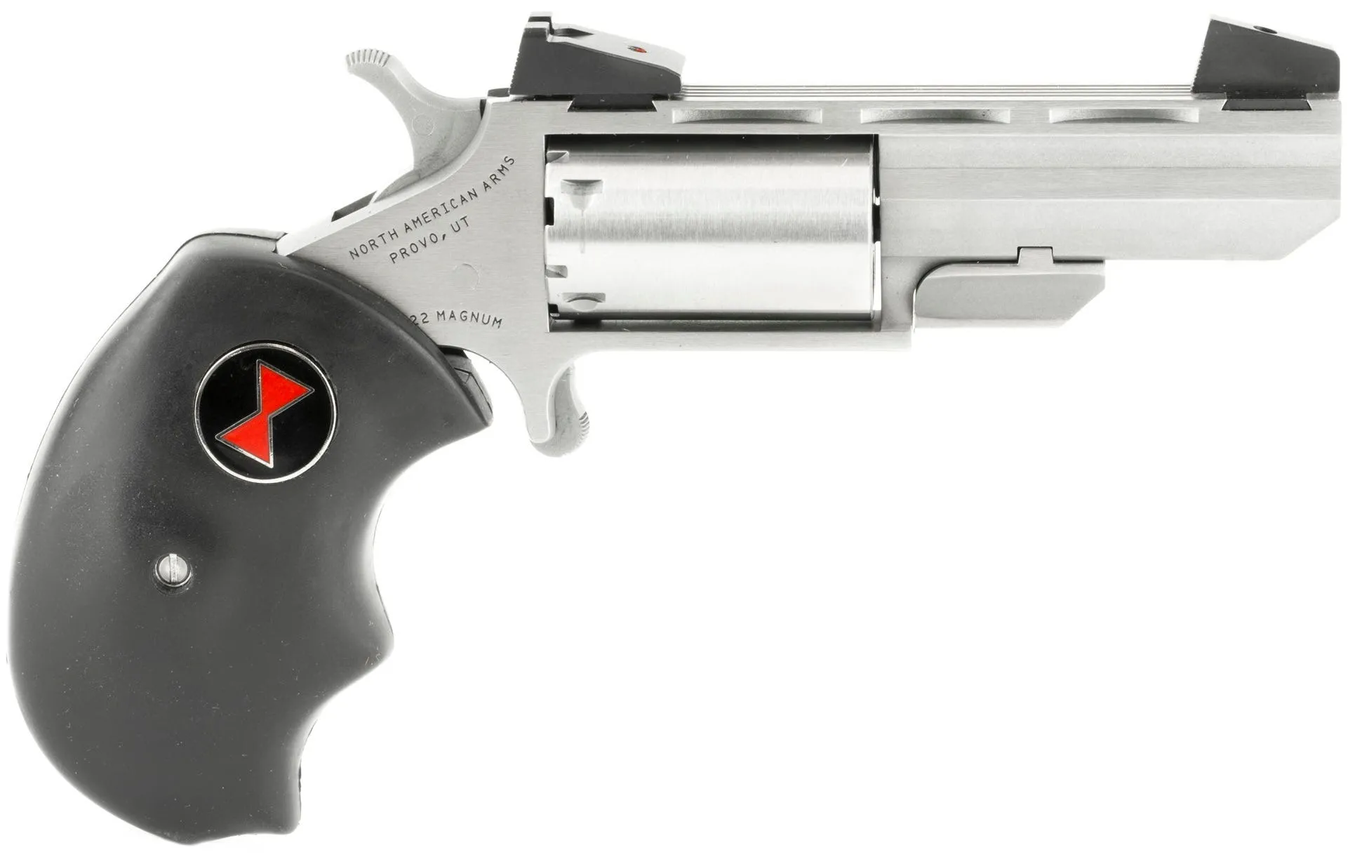 North American Arms Black Widow Stainless .22 Mag 2 Barrel 5-Rounds Adjustable Sights