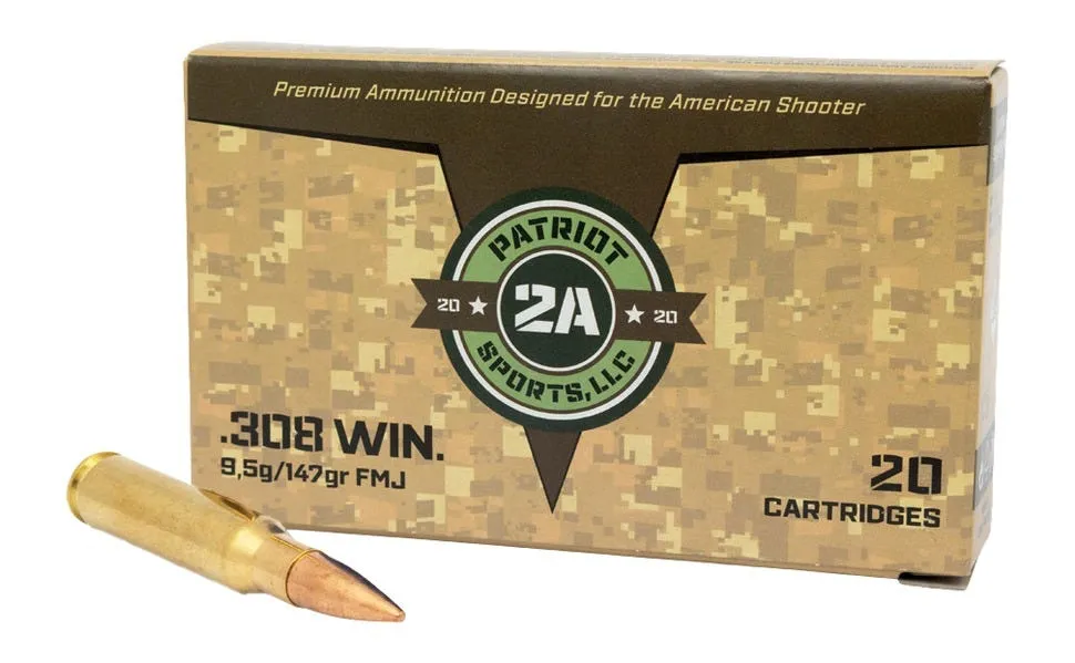 Patriot Sports Rifle Ammunition .308 Win 147 Grain 20-Rounds FMJ