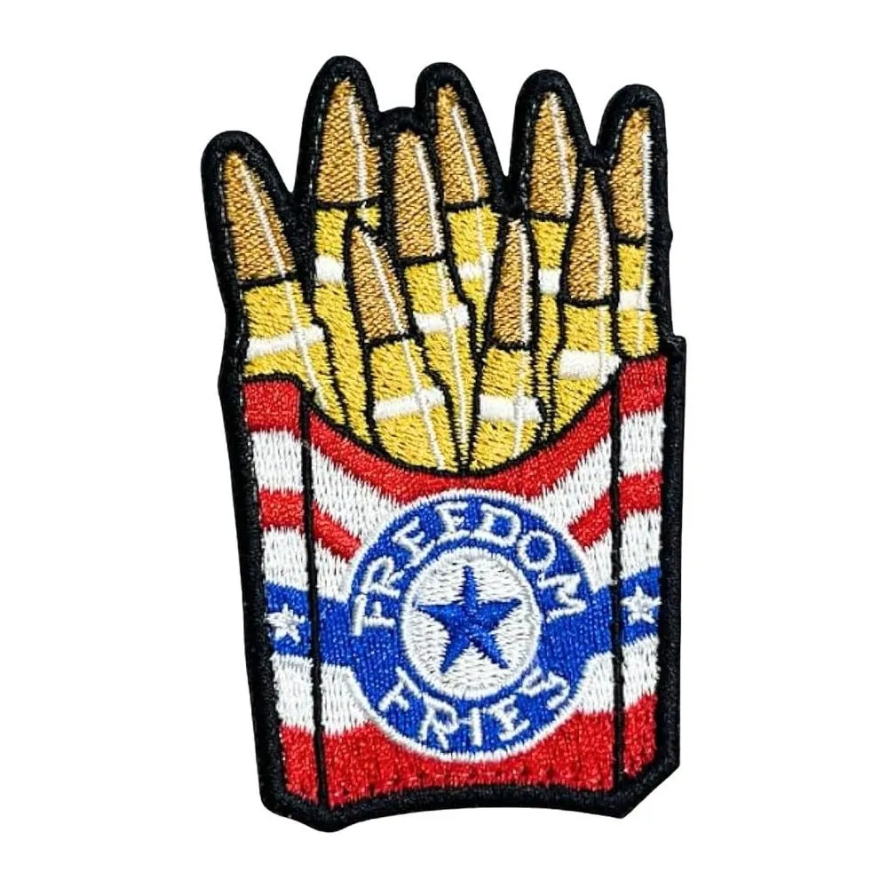 SME Moral Patches Red / White / Blue / Brass Freedom Fries Velcro 3.4