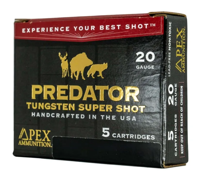 Apex Ammunition Predator TSS 20 GA-3 #2 and #4 Shot 1-1/2 oz 5-Rounds