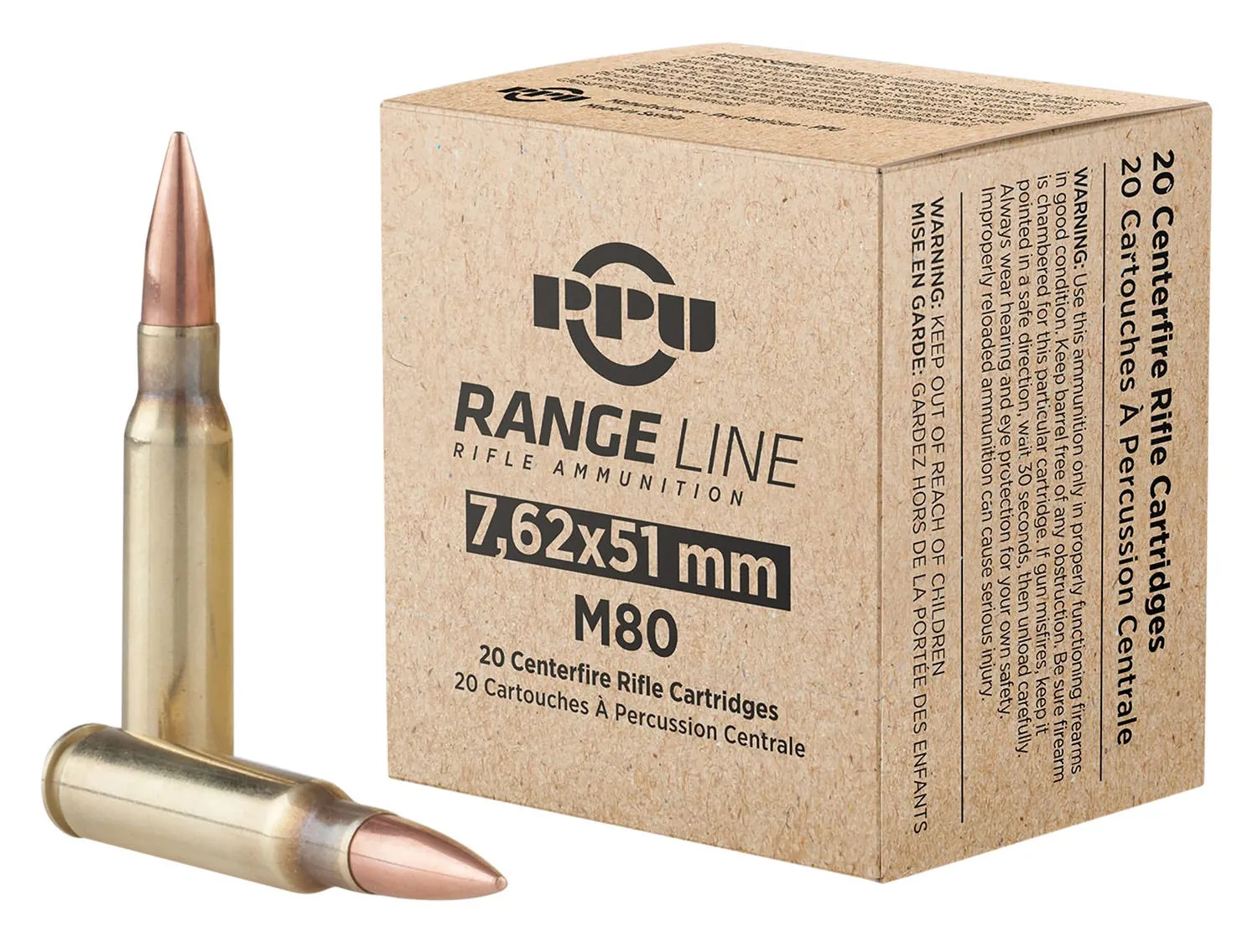 PPU Range 7.62 X 51 145 Grain 20-Rounds FMJBT