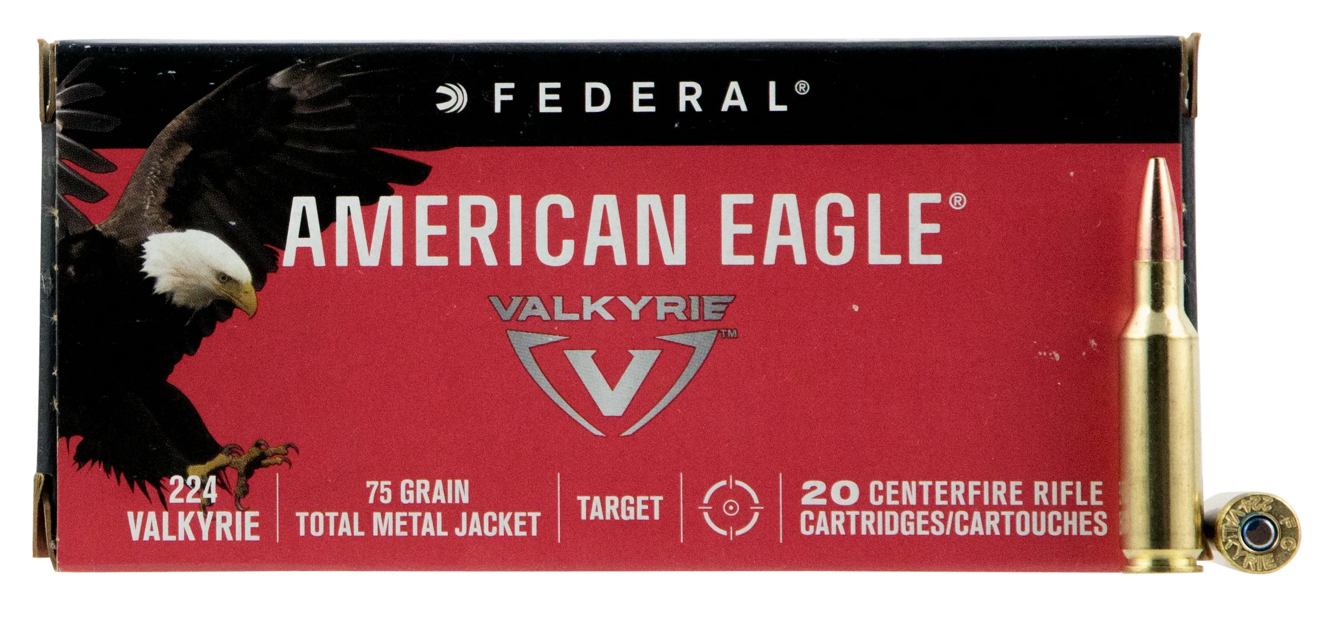 Federal American Eagle Brass .224VAL 75-Grain 20-Rounds TMJ