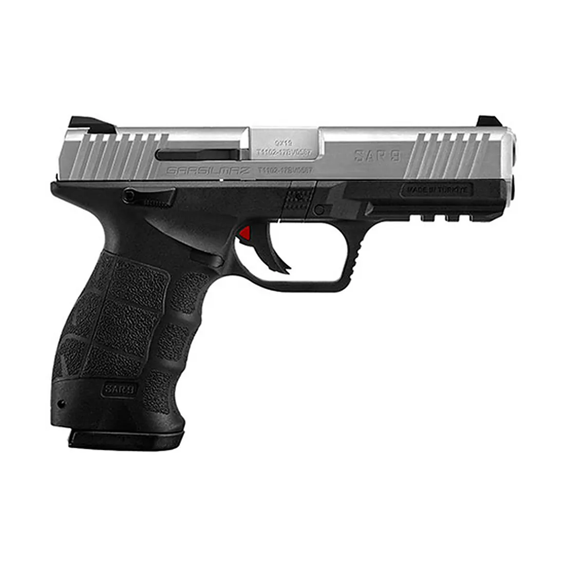 SAR USA SAR9 Pistol Stainless 9mm 4.40 Barrel 17-Round 3-Dot Contrast Sights