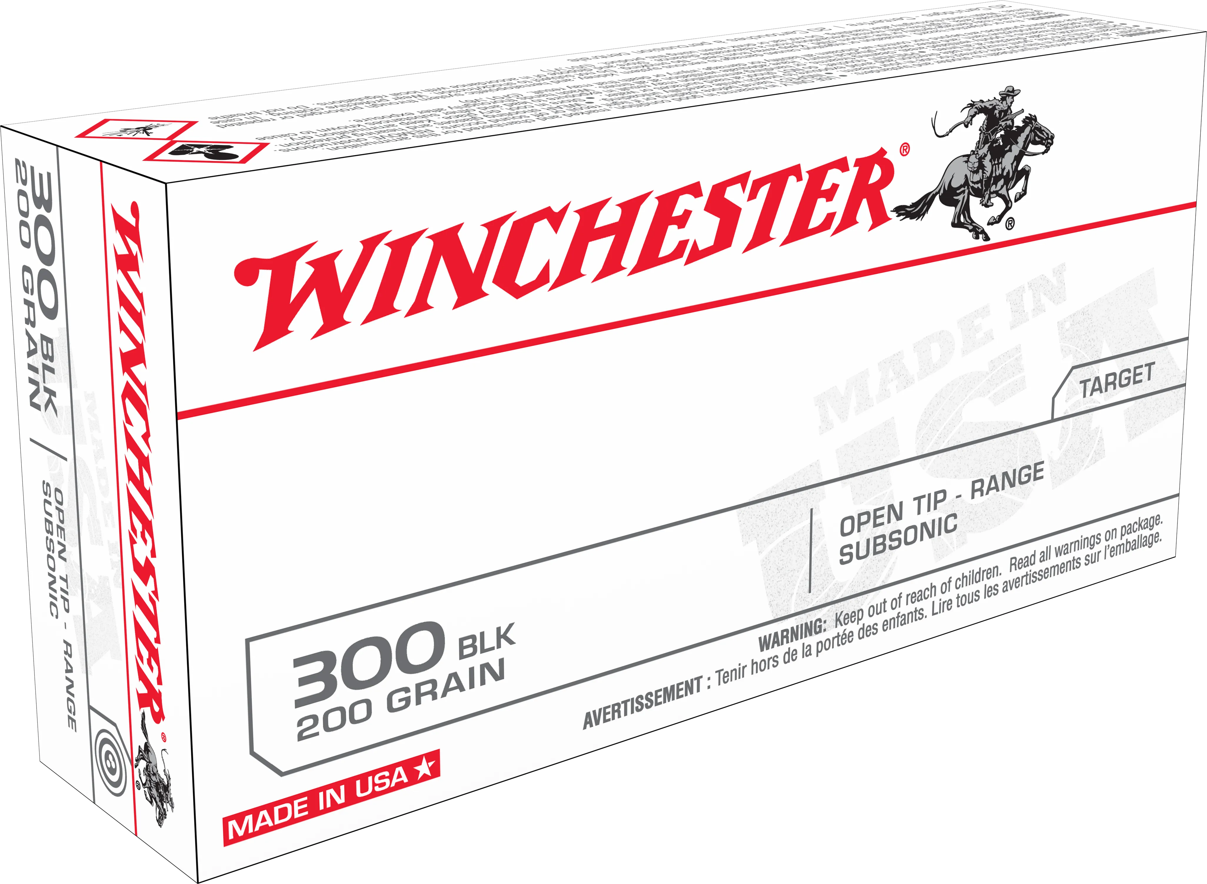 Winchester USA White Box Brass .300 AAC Blackout 200-Grain 20-Rounds OTR