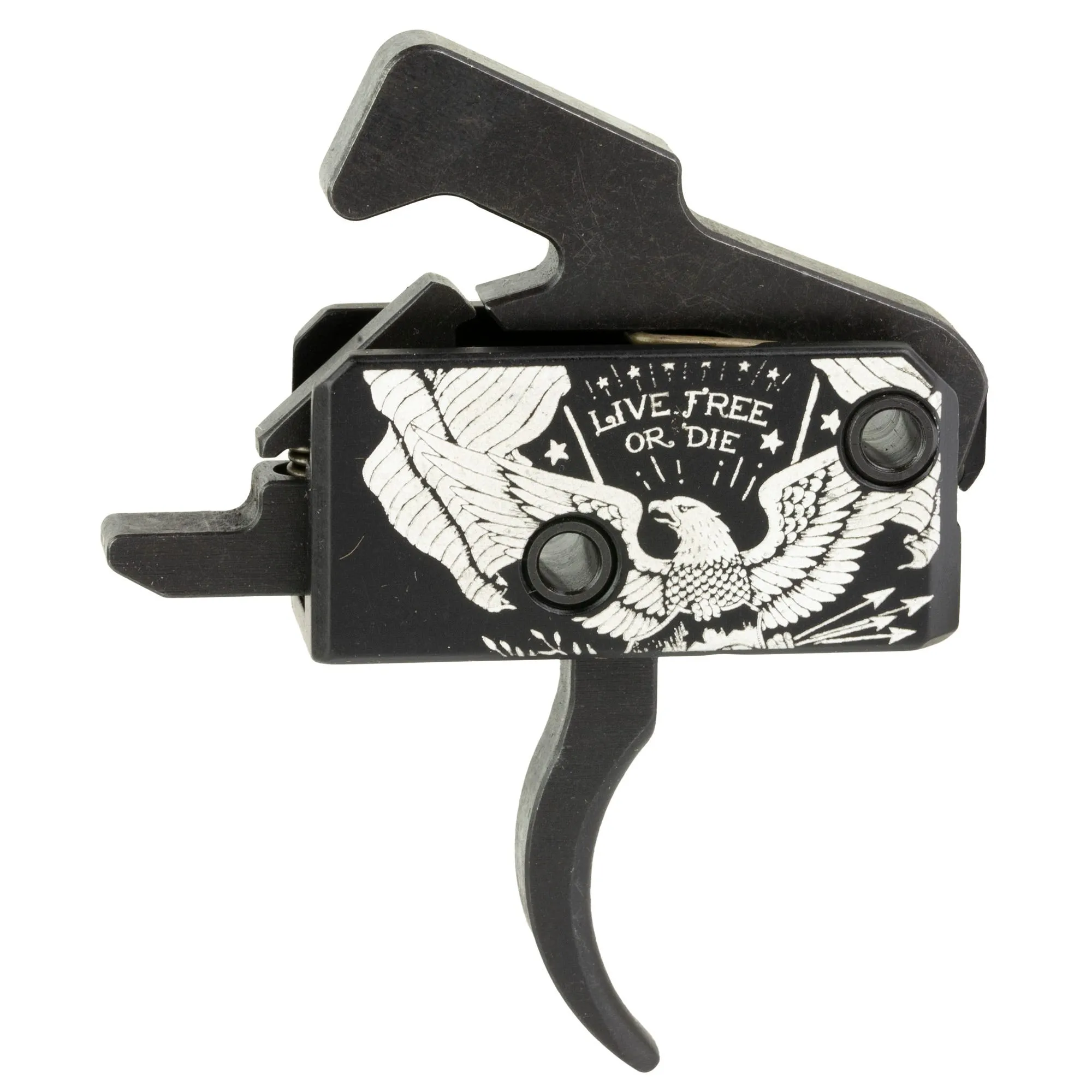 Rise Armament Rave Super Sporting Trigger Single-Stage Curved Live Free or Die Logo
