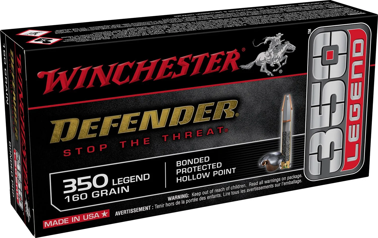 Winchester Defender Brass .350 Legend 160-Grain 20-Rounds BPHP