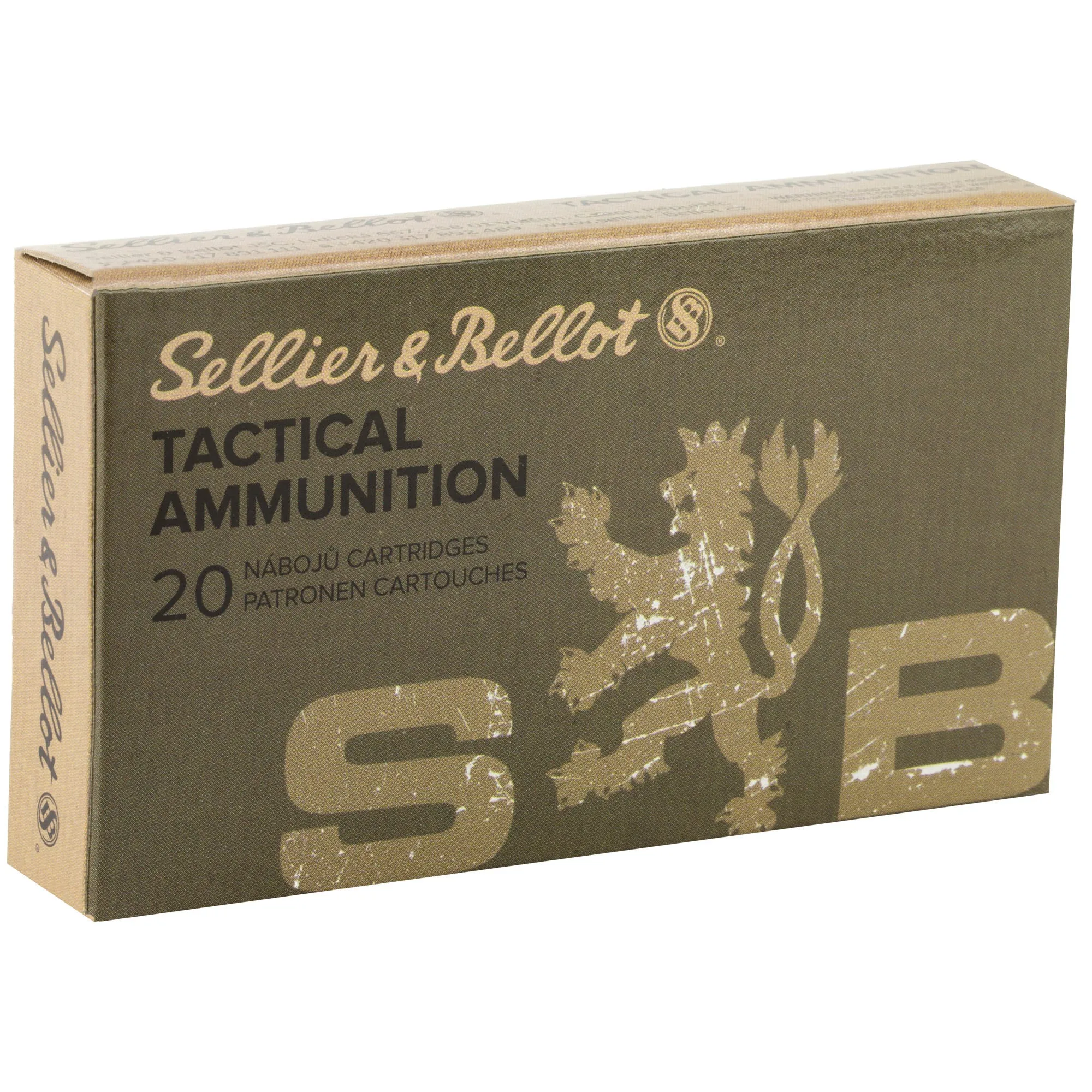 Sellier and Bellot Tactical Ammunition Brass .300 AAC Blackout 200 Grain 20-Rounds FMJ Subsonic
