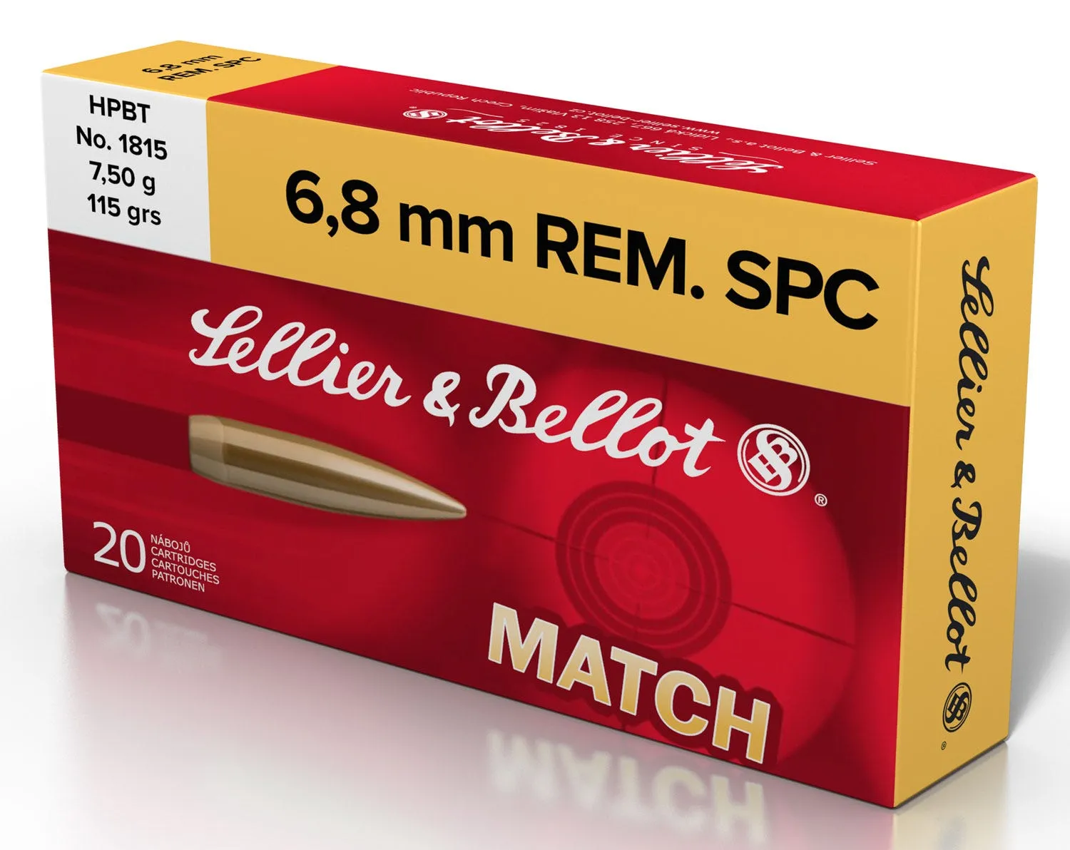 Sellier & Bellot 6.8 SPC 115 Grain Hollow Point Boat Tail 20 Round Box