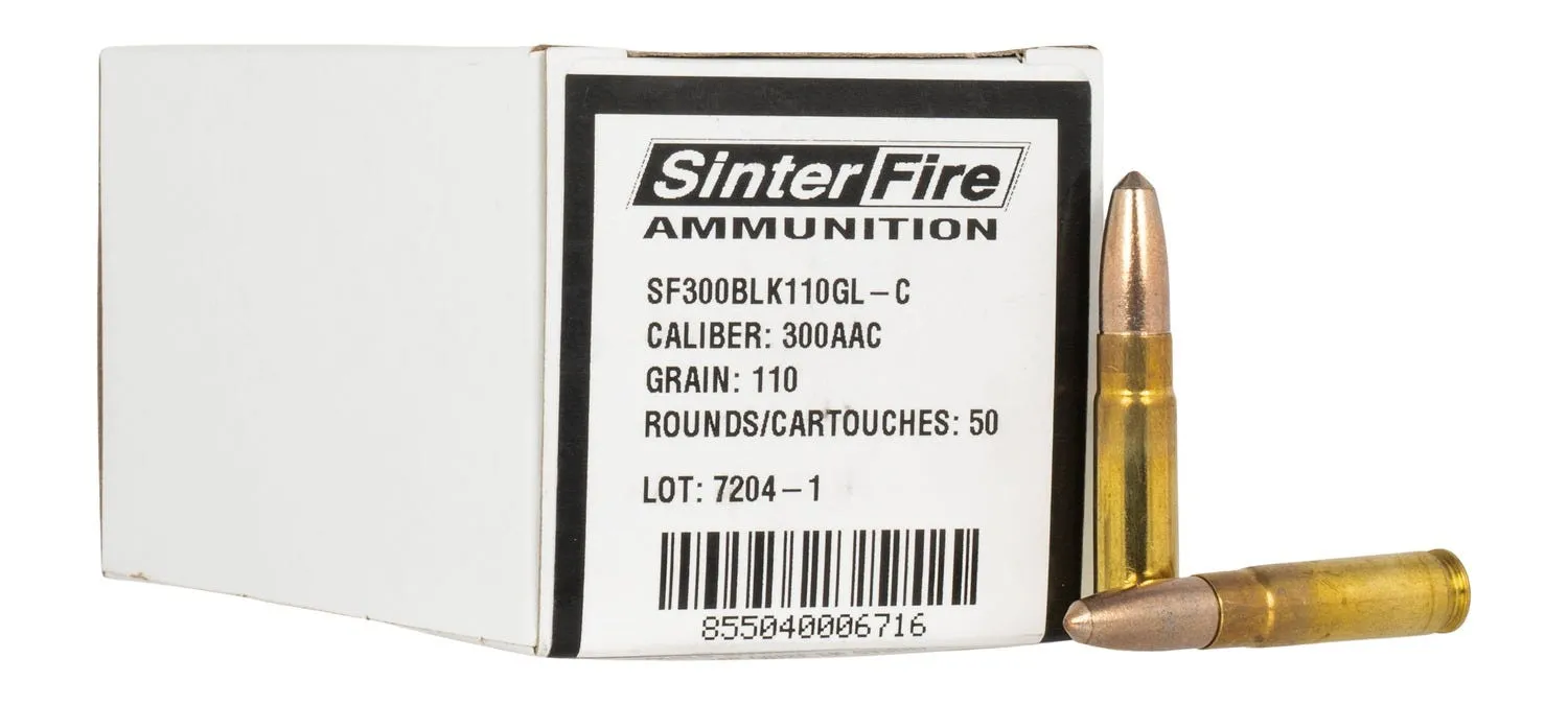 SinterFire Rifle Ammunition .300 AAC Blackout 110 Grain 50-Rounds LFF