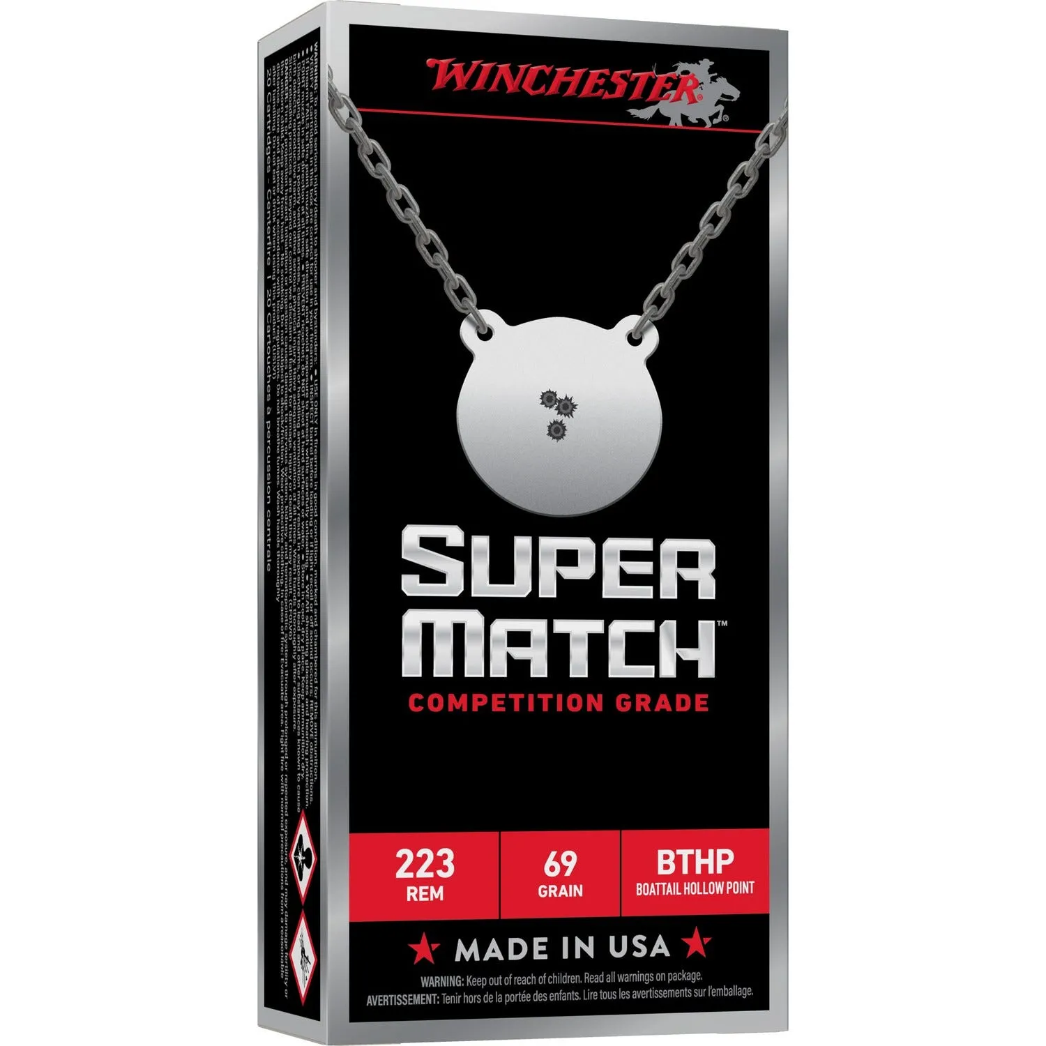 Winchester Super Match .223 Rem 69 Grain 20-Rounds BTHP