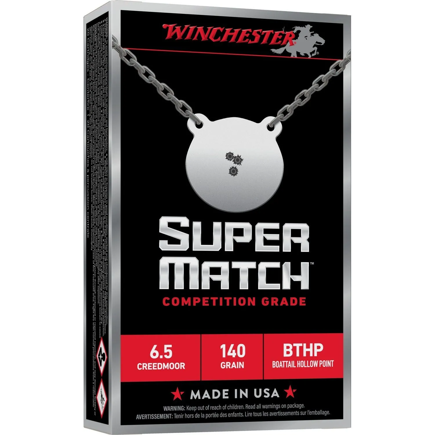 Winchester Super Match 6.5 Creedmoor 140 Grain 20-Rounds BTHP