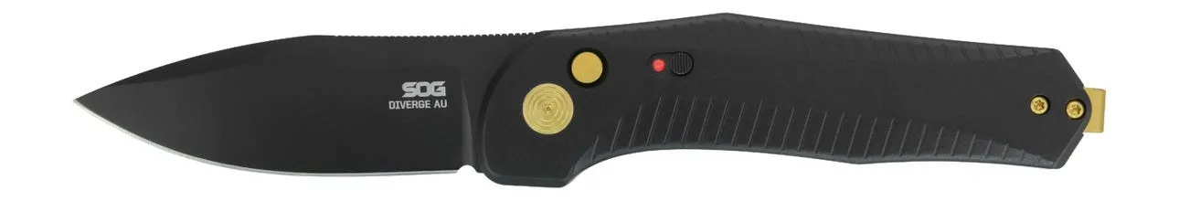 SOG Specialty Knives Diverge 3 Folding Plain Edge Drop Point D2 Blade