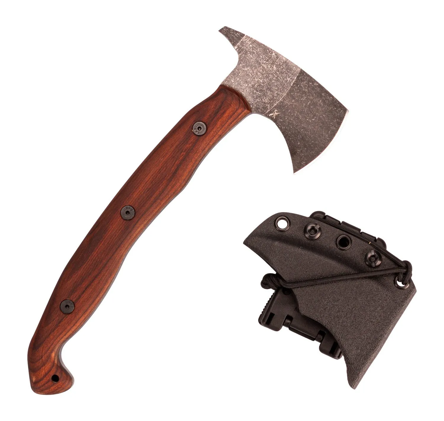 Stroup Knives Spike Tomahawk Wood 2 Plain Edge 1095 Carbon Blade