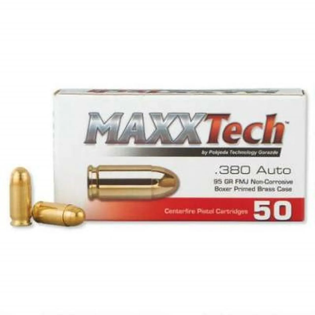 TulAmmo MaxxTech Brass Bulk .380 ACP 95-Grain 500-Rounds FMJ