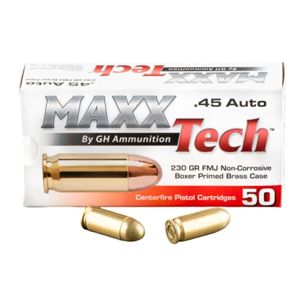 Maxxtech Handgun Ammunition .45 ACP 230 Grain 500-Rounds FMJ